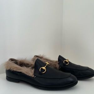 Men’s Gucci Princetown horsebit fur loafers